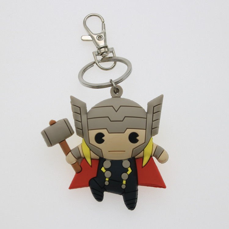 अनुकूलित खिलौने 3 डी कार्टून एनीमे कैप्टन अमेरिका रबर चाबी का सा Custom Pvc Keychain