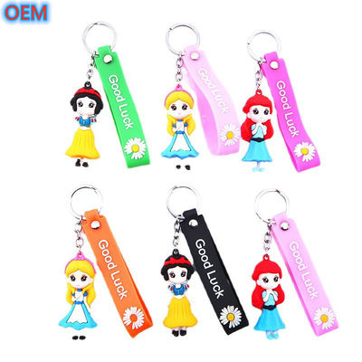 OEM कस्टम 3 डी क्रिएटिव प्लास्टिक प्यारा कार्टून Keychain नरम पीवीसी प्लास्टिक Keychain