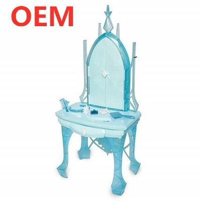 OEM कारखाने कस्टम संगीत प्रकाश कार्य प्लास्टिक सुंदर राजकुमारी बच्चे ड्रेसिंग टेबल खिलौना